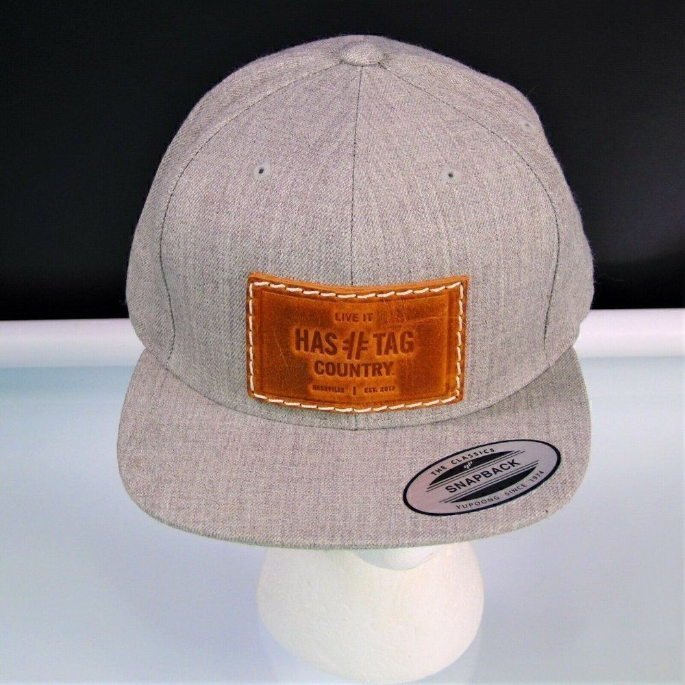 Hashtag Baseball Cap Leather Patch Snapback